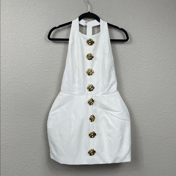 NWT Atoir Tiffany Dress Rose Floral Button Open Back White Sz 6 - Picture 2 of 16